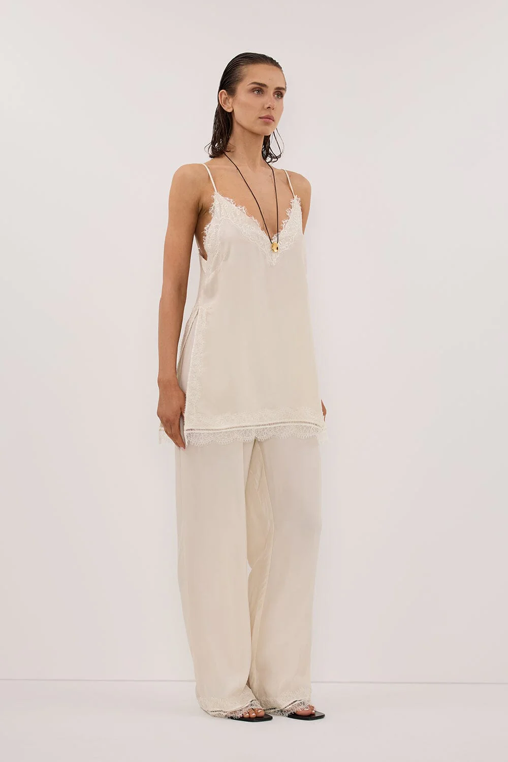 ANDREA SANDSTONE CUPRO LACE PANT - Image 4