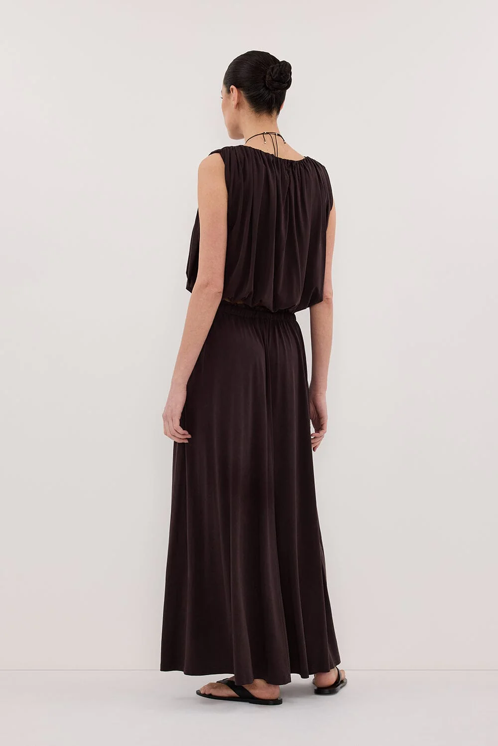 AVA BURNT CHOC SLEEVELESS MODAL BLEND TOP - Image 7