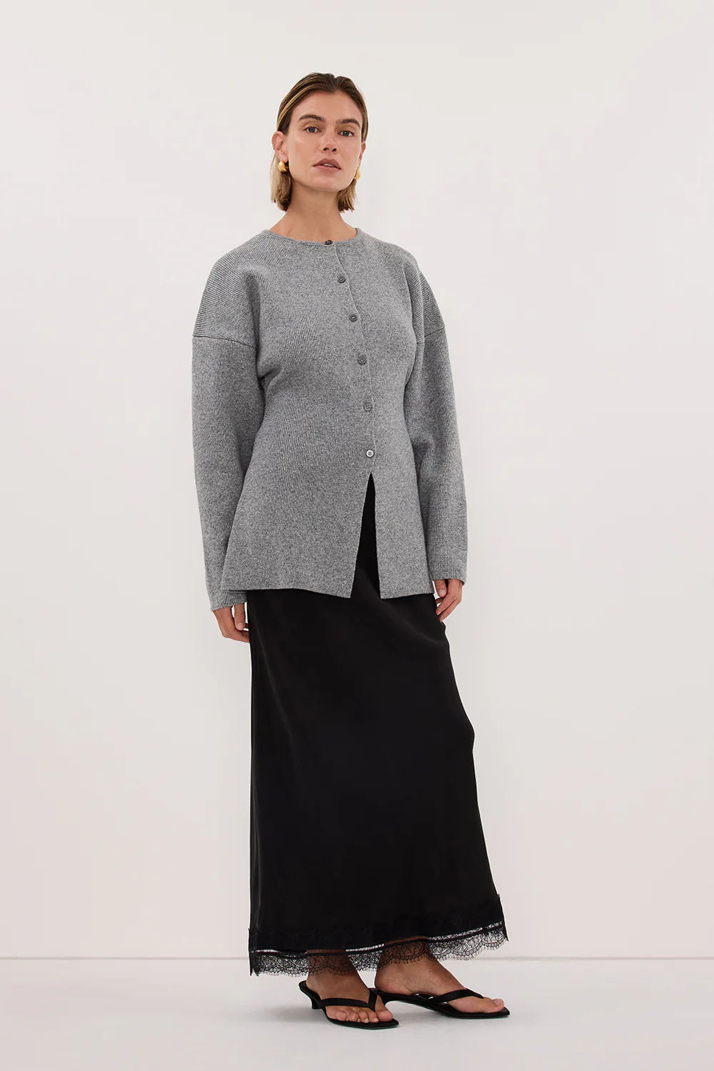 MARTHA GREY MARLE CINCHED CARDIGAN - Image 4