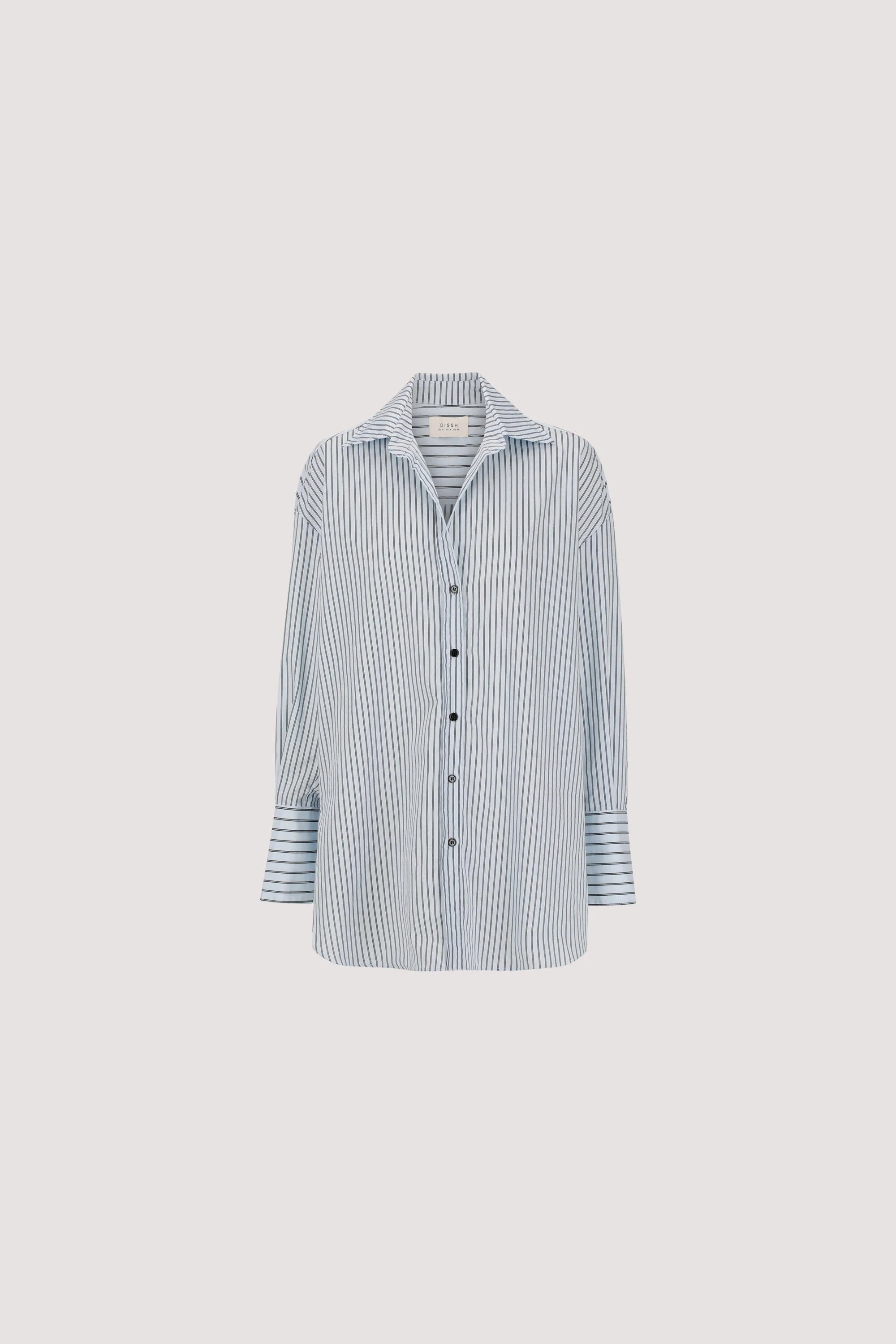 SABLE ICE BLUE OVERSIZED SILK BLEND SHIRT - Image 9